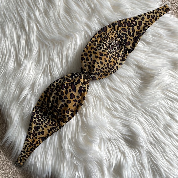 Victoria’s Secret leopard print secret twist bandeau bikini top size Small - Picture 4 of 6